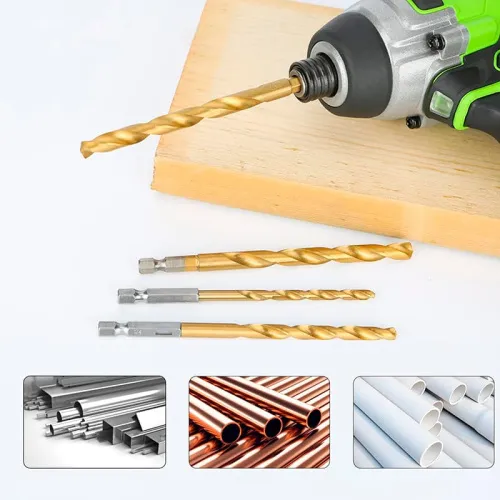 Набор сверл HSS-TiN 1,5-8,0 мм с шестигранным хвостовиком в кейсе Greenworks 2943907 (22 шт.) — детальное фото