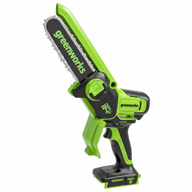 Цепная мини-пила Greenworks CS2410A 24V CS2410AA1 (10 см) бесщеточная аккумуляторная, без АКБ и ЗУ — детальное фото