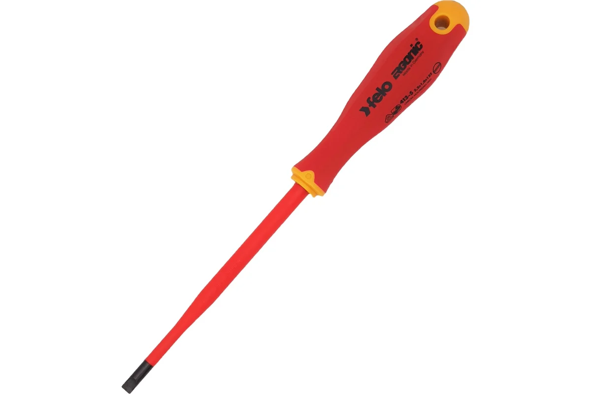 Диэлектрическая отвертка Felo SL 5,5х1,0, E-Slim Ergonic 41395590 — детальное фото