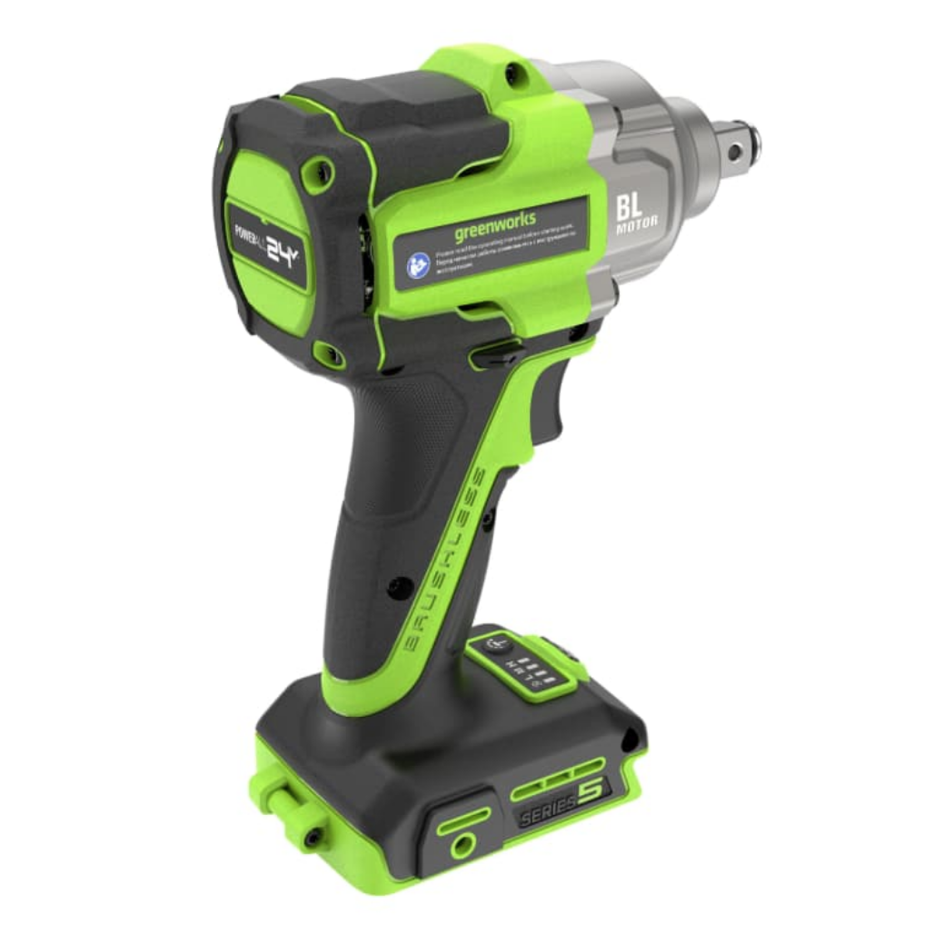 Гайковёрт ударный аккумуляторный Greenworks 24V 500Нм IW5500 3805007, бесщёточный — детальное фото