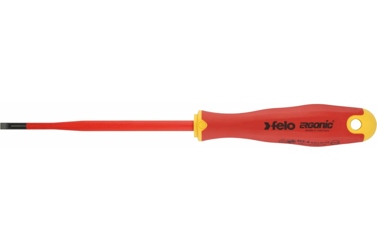 Диэлектрическая отвертка Felo SL 5,5х1,0, E-Slim Ergonic 41395590 — детальное фото