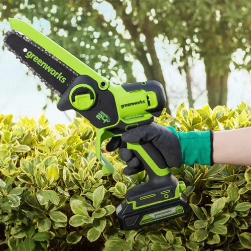 Цепная мини-пила Greenworks GD24CSMNX 24V 2008707 (15 см) бесщеточная аккумуляторная — детальное фото